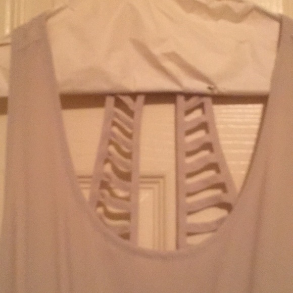 Long tan chiffon dress - Picture 2 of 4